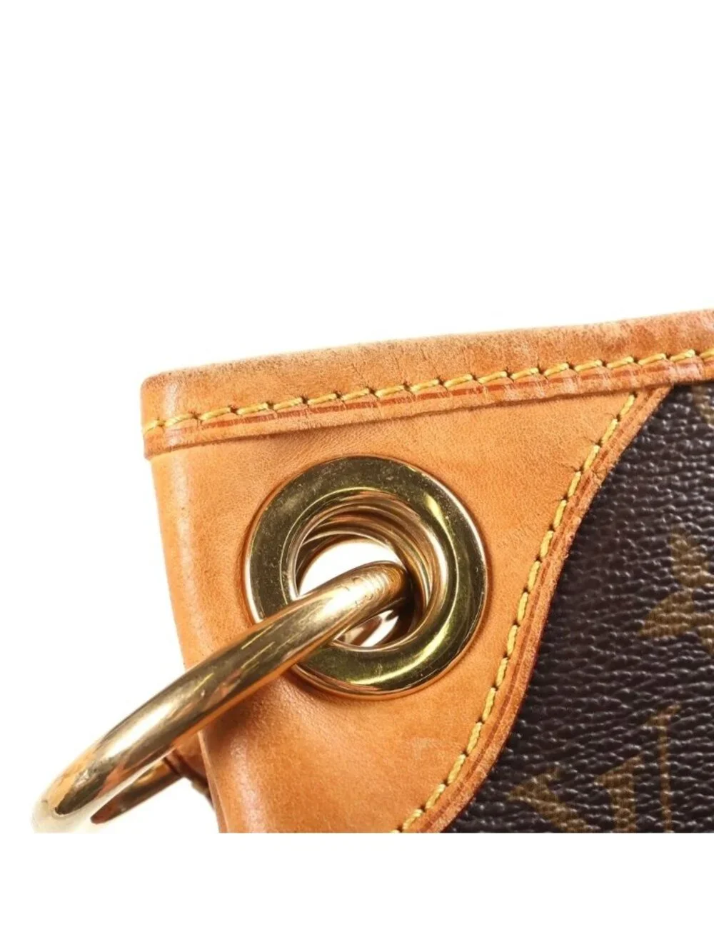 Louis Vuitton Monogram Galleria PM Tote Bag Brown Leather Gold